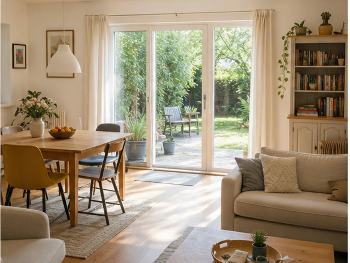 Familiengerechter Wohnbereich mit Zugang zum Garten
